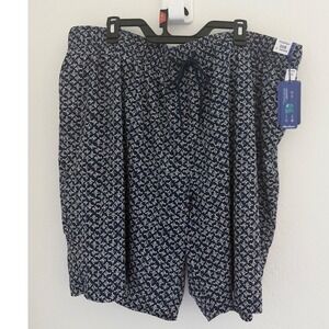 NWT Caribbean Joe Mens Navy Blue Geometric Print Board Shorts Swim Trunks 3XB